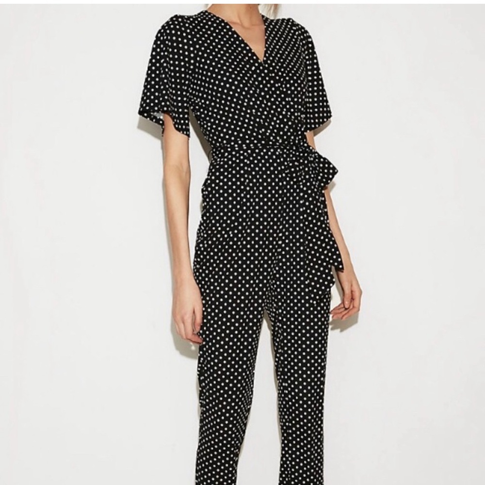 Express Polka Dot Jumpsuit Wide Leg